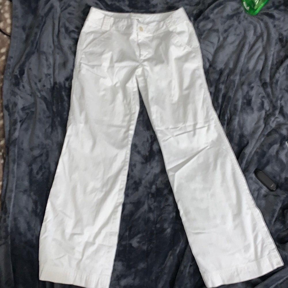 Banana Republic White Wide-Leg Trousers